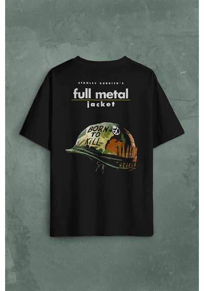 Full Metal Jacket Stanley Kubricks New Fma Sırt Ön Baskılı Oversize Tişört Unisex T-shirt 001