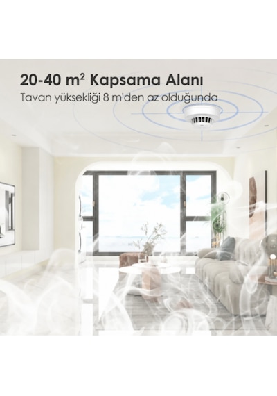 Wisualarm S01 Duman Dedektörü 10 Yıl Ürün Ömrü 5 Yıl Pil Ömrü 85 Db
