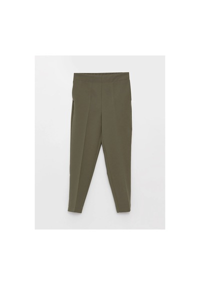 LC Waikiki Lcwaıkıkı Classic Haki Beli Lastikli Standart Fit Kadın Pantolon