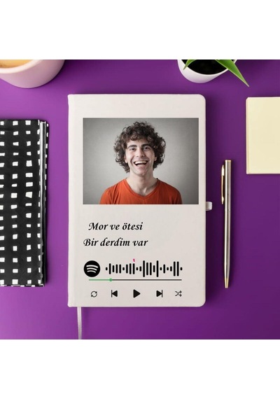 Kişiye Özel Spotify Barkod Tasarımlı Defter