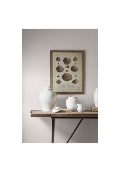 Dekoratif Terra Cotta Vazo Beyaz Toprak Dokulu Modern Salon Konsol Üstü Büyük Boy Vazo 24 Cm Altın - Beyaz