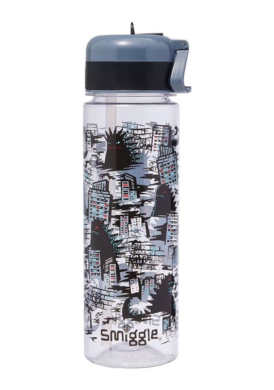 Smiggle Bright Eyes Plastik Suluk 650 Ml Gri 457627 Çok Renkli
