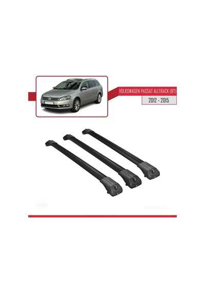 Volkswagen Passat Alltrack B7 2012-2015 Arası İle Uyumlu Ace-1 Ara Atkı Tavan Barı Siyah 3 Adet Bar
