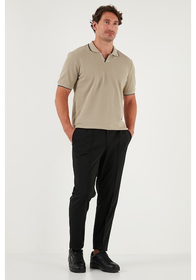 Buratti Pamuklu Regular Fit Şerit Detaylı Erkek Polo Yaka T Shirt 5902964 Vizon