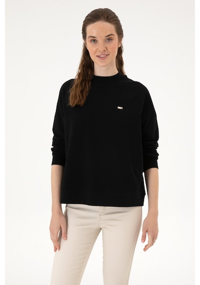 U.S. Polo Assn. Kadın Siyah Regular Bisiklet Yaka Basic Sweatshırt 50313610-VR046
