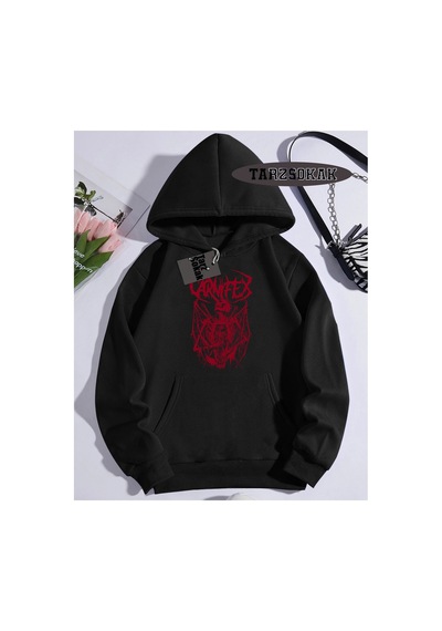 Tarzsokak Kapşonlu Sweatshirt Siyah Carnifex Özel Tasarım