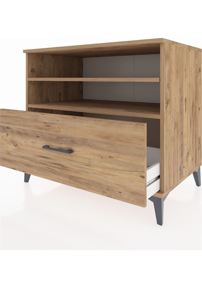 Kronos Şifonyer 2 Raflı Tek Çekmeceli 88x59x80 Çam-çam Çam