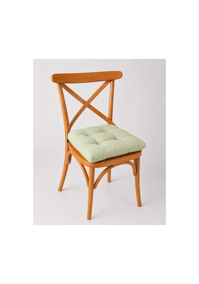 Pofidik Sandalye Minderi Özel Dikişli Bağcıklı 40x40 Cm 1 Adet Yeşil Yeşil