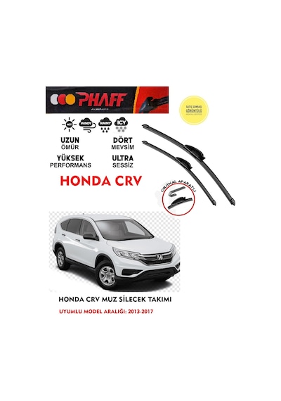Honda Cr-v Ön Cam Muz Silgeç Silecek Takımı 1.6 Motor Araca Özel Aparat 2013-2017