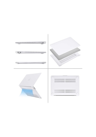 Apple Uyumlu MacBook Air 13" 2020 M1 Çip A2337 Şeffaf Mat Kılıf Koruyucu Kapak