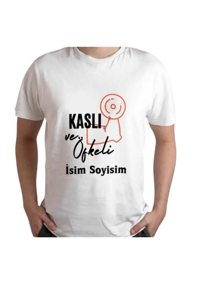 Kaslı Ve Öfkeli T-shirt İsimli Beyaz