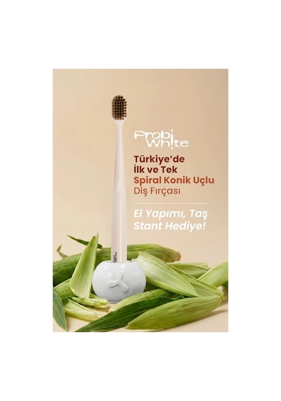 Probi White 2 Adet Himalaya Tuzlu Diş Fırçası + 2 Adet Spiral Uçlu Diş Fırçası - 4'lü Paket