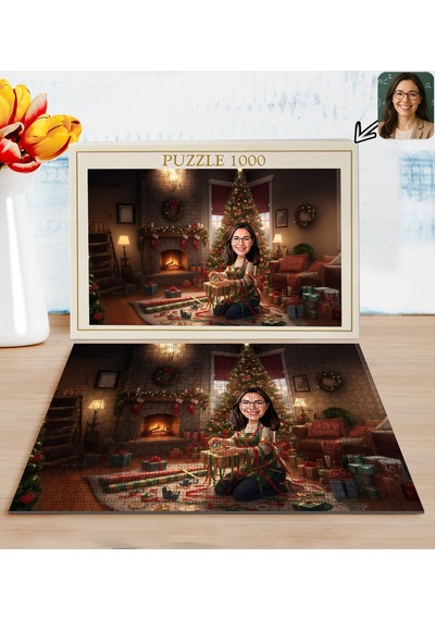 Bk Gift Kişiye Özel Kadın Yılbaşı Karikatür Tasarımlı 1000 Parça Profesyonel Puzzle-9, 1000 Puzzle, Yeni Yıl Hediyesi, Yılbaşı Hediyesi Kobitmeyencom3