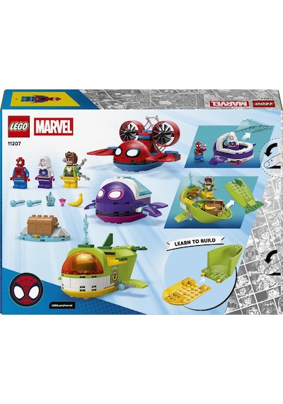 LEGO® Marvel Spidey Ve Arkadaşları Spidey: Su Altı Araçları 11207 -4 Yaş ve Üzeri Çocuklar için Yaratıcı Oyuncak Yapım Seti (154P)