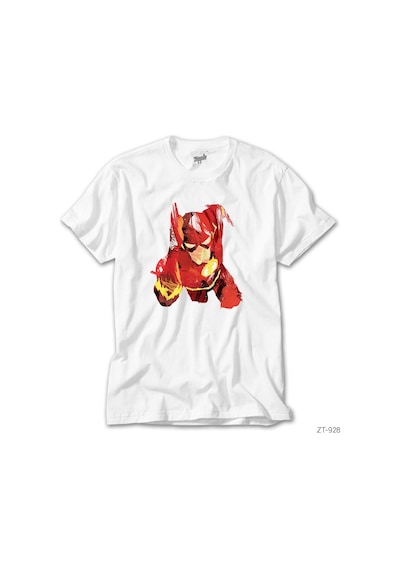 The Flash Artwork Beyaz Tişört Beyaz