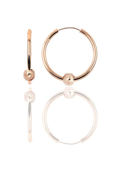 Gümüş Rose 17 Mm Sade Toplu Halka Küpe