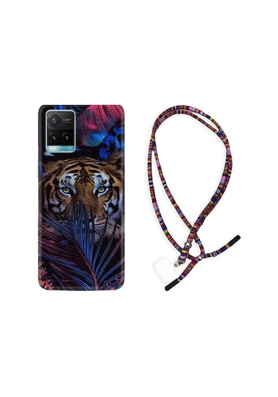 Vivo Y32 Kılıf Rasta Boyun Askılı Flowers Tiger 1319