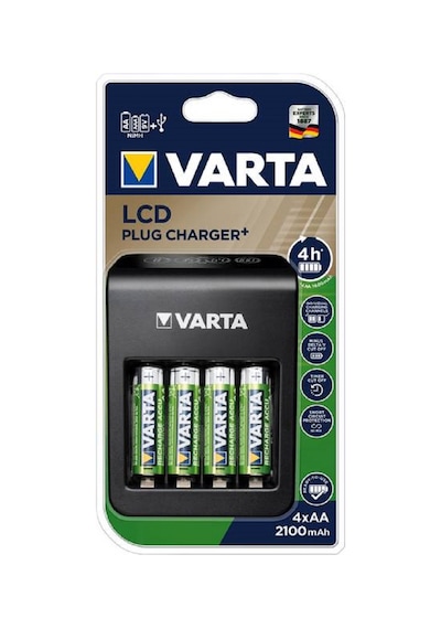 Varta Lcd Plug Şarj Cihazı 4*2100 Aa 4*800 Aaa Şarjlı Pil