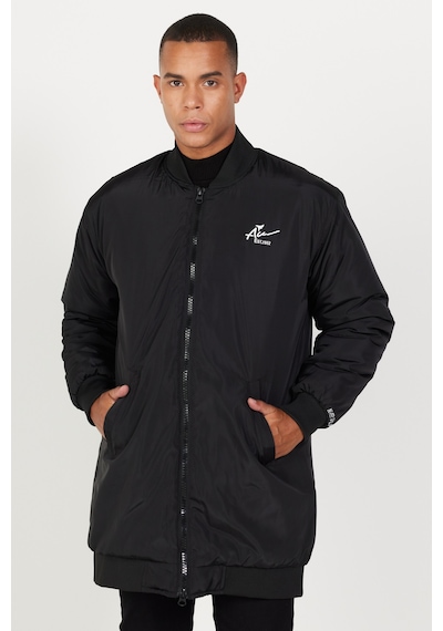 Ac&Co / Altınyıldız Classics Erkek Sıyah Oversize Geniş Kesim Kolej Yaka Mont Siyah