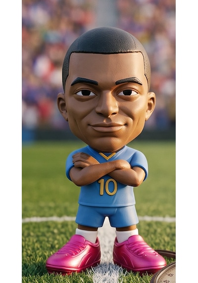 Kylian Mbappe 15 Cm Futbolcu Figürü - Özel Tasarım Dekoratif Masa Üstü Biblo Oyuncak
