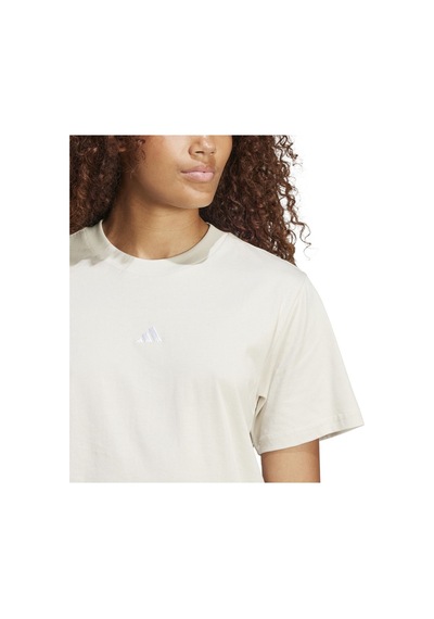 Adidas Essentials Small Logo Cotton Tişört Jı6079 Ekru