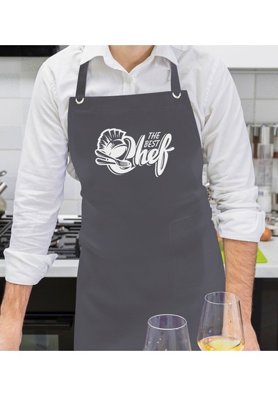 Bk Gift Profesyonel Best Chef Tasarımlı Antrasit Mutfak Önlüğü, Aşçı Önlüğü, Şef Önlüğü, Ev si, Arkadaşa -3 Bej