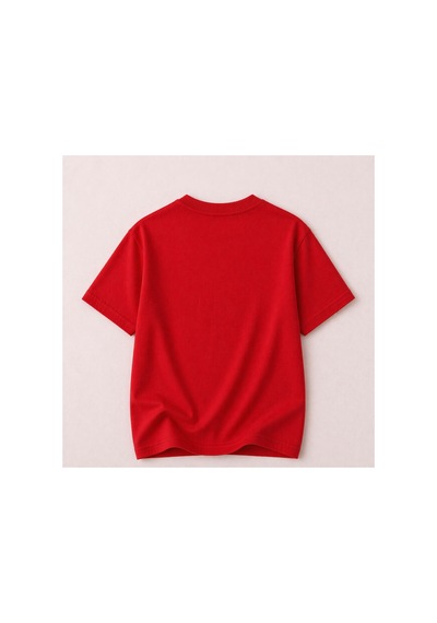 Herkesemoda Turkish Coffee Baskı Detaylı Kadın Bisiklet Yaka Pamuklu T-shirt Kırmızı