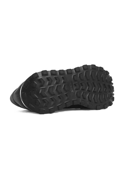 Kadın Siyah Bağcıklı Fermuarlı Deri Sneaker