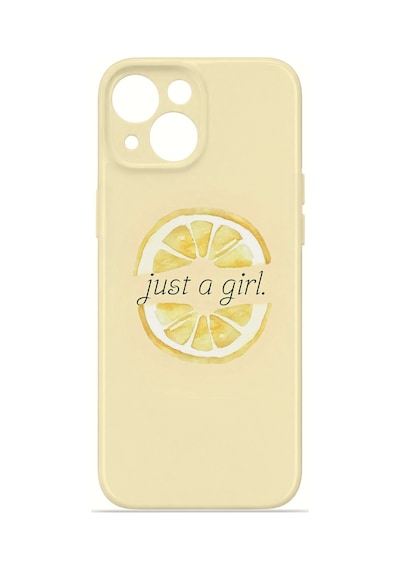 Apple iPhone Uyumlu 13 Vorian İnce Kamera Korumalı Mika Kılıf Just A Girl Lemon Just A Girl Lemon Mika