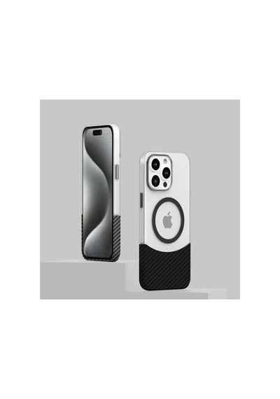 Joko Apple iPhone Uyumlu 16 Plus Carbon Puzzle Magsafe Kapak - Açık Mavi İtdark21127