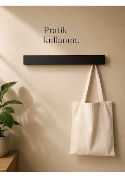 Berlin Portmanto Metal Duvar Askılığı Elbise Askılığı Vestiyer Askılık Gizli Kancalı Antre Hol Mont Çanta Havlu Askısı Beyaz 80 Cm Antrasit