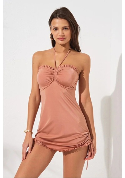 Jersey Soft Straplez Elbise Mayo Dlx-231128 Çok Renkli