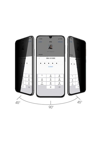 Samsung Galaxy Uyumlu A32 4G Zore New 5D Privacy Temperli Ekran Koruyucu Siyah