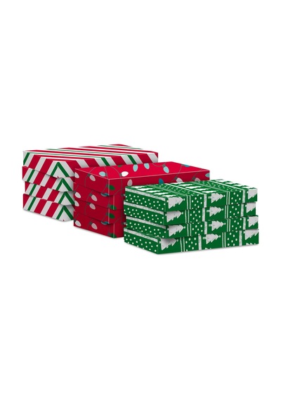 Kapaklı Noel Gömlek Kutuları Cok Renkli
