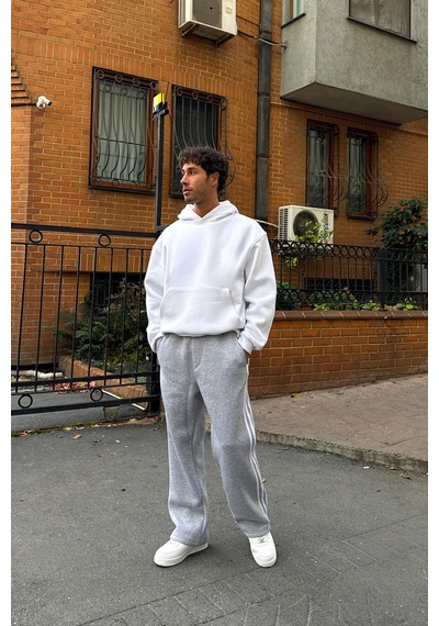 Flaw Biyeli Eşofman Altı Gri Melanj Gri Melanj