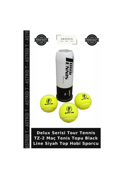 Delux Serisi Tour Tennis Tz-2 Maç Tenis Topu Black Line Siyah Top Hobi Sporcu