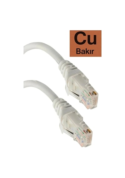 10 Metre %100 Cu Tam Bakır 23 Awg Cat6 Rj45 Jacklı Lan Internet Data Network Adsl Modem Kablosu