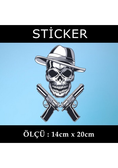 kuru kafa silahşör sticker etiket araba  motosiklet uyumlu