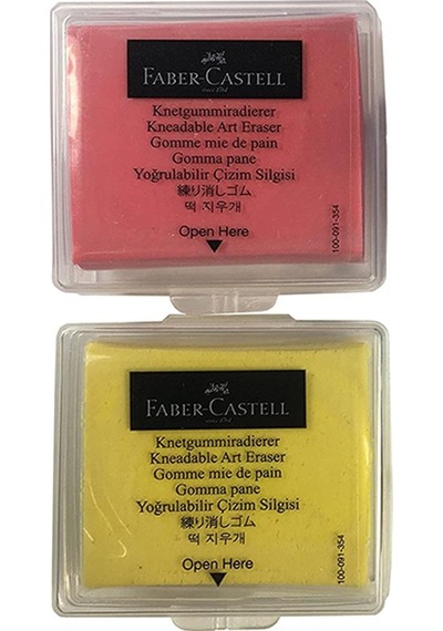 Faber-Castell Hamur Silgi Sarı ve Kırmızı 2'li