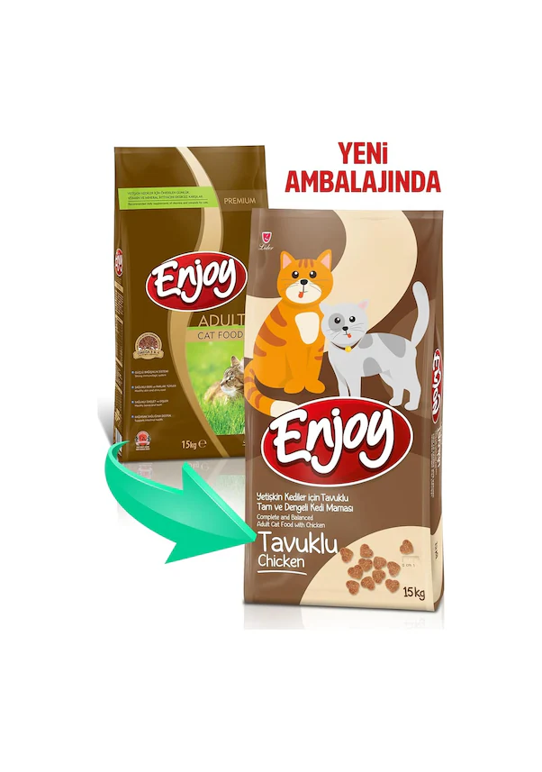 Enjoy Yetişkin Kediler İçin Tavuklu Tam Ve Dengeli Kedi Maması 15 Kg