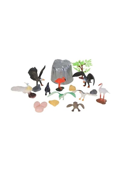Hayvanlar Alemi Plastik Kuş Figür Oyuncak Ve Oyun Matı Seti - 13 Parça Eğitici Oyuncak Seti