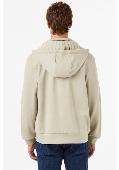 Lacoste Men's Regular Fit Mens Swshirt Çıkarılabilir Kapüşonlu Pamuklu Erkek Sweatshirt Bej