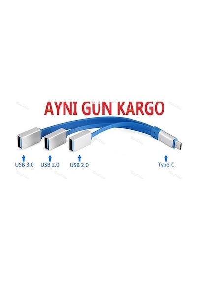 Type C To Usb 3.0 Çoklayıcı 3 Port Hub 4346A 3.1 Adaptör Çevirici