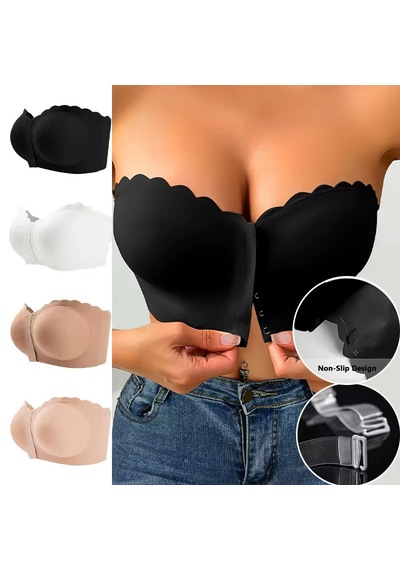 Ece's Design Açık Askısız Straplez Kırpılmış Seamless Dikişsiz Sütyen W1034 siyah