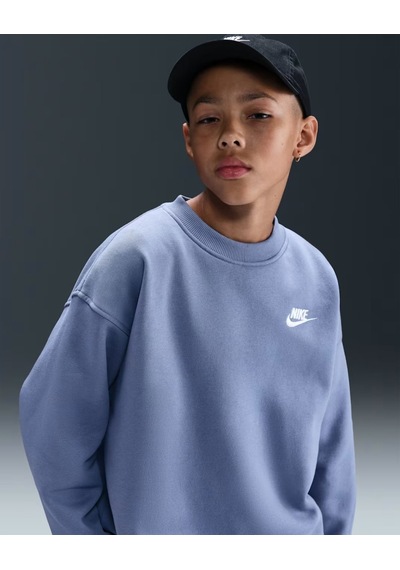 Nike Fd2923-499 Sportswear Club Fleece Büyük Çocuk Bol Kesimli Sweatshirt - Lila