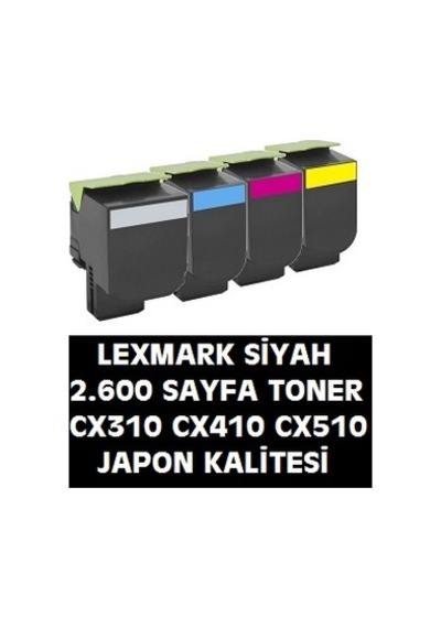 Lexmark Cx310Dn Cx410 Cx510 Siyah Toner 80C8Sk0 80C80K0