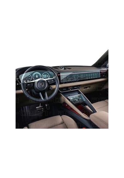 Porsche Macan İle Uyumlu Dijital Gösterge, Navigasyon Ve Vites Etrafı 9h Nano Ekran Koruyucu