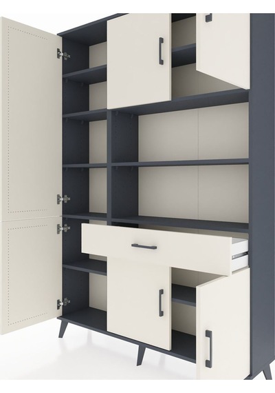 Arges Dolap 10 Raflı Tek Çekmeceli 6 Kapaklı 132x30x195 Antrasit-aytaşı/aytaşı Aytası/aytası Arges Dolap 10 Raflı Tek Çekmeceli 6 Kapaklı 132x30x195 Antrasit-aytaşı/aytaşı Aytası/aytası