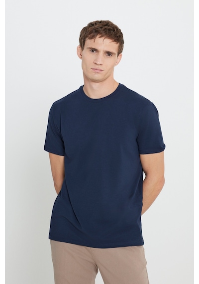 AC&Co / Altınyıldız Classics Erkek Lacı Standart Fit Normal Kesim Bisiklet Yaka Pamuklu Tişört Lacivert AC&Co / Altınyıldız Classics Erkek Lacı Standart Fit Normal Kesim Bisiklet Yaka Pamuklu Tişört Lacivert