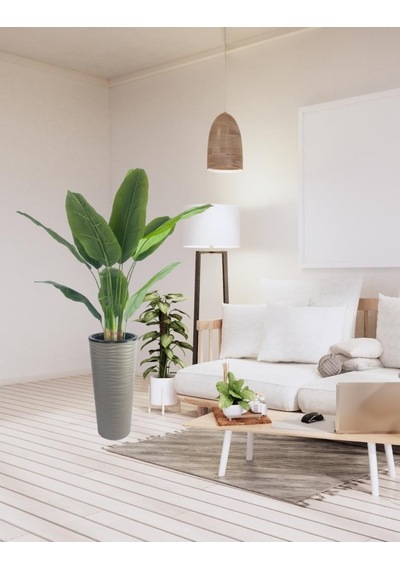 Yapay Starliçe Muz Ağacı Dore Kumsal Vazoda Muz Ağacı Yapay Starliçe 150cm 12 Yaprak